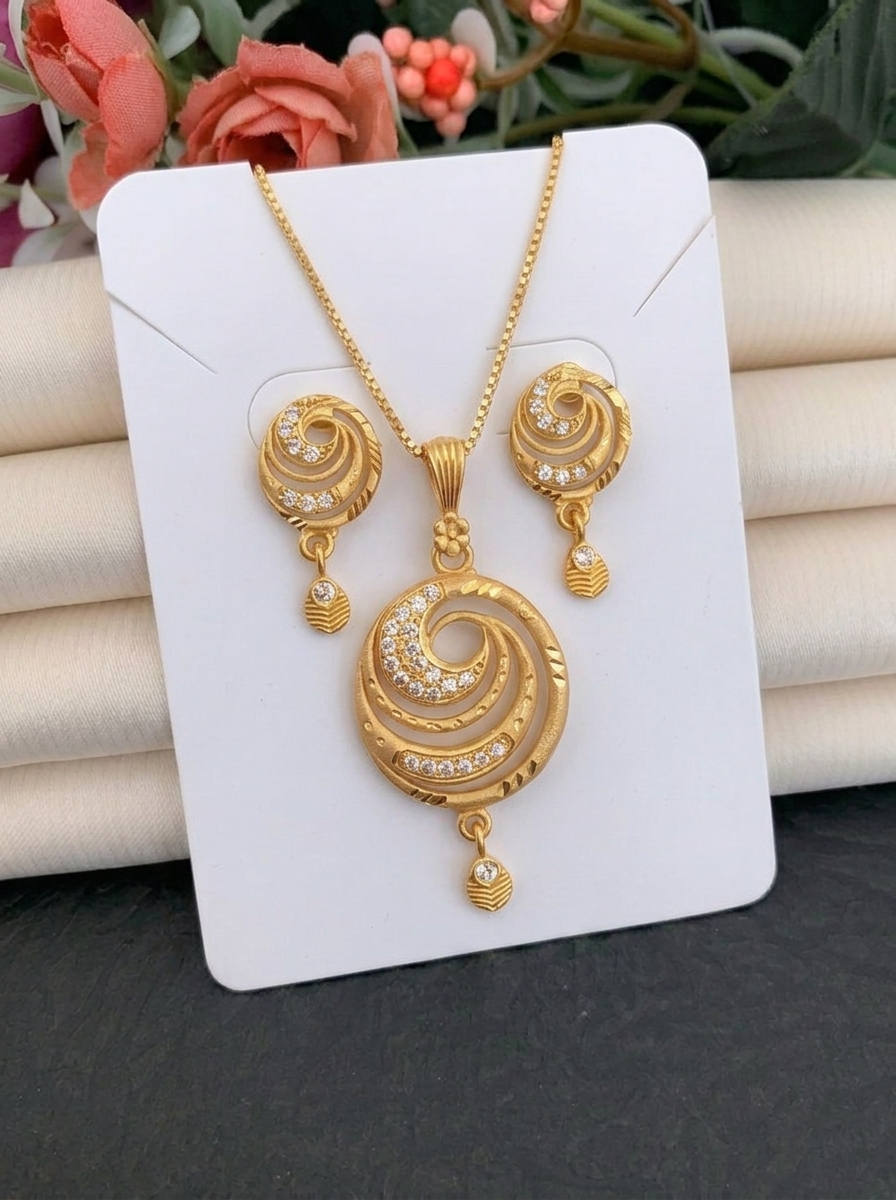 Spiral Round AD Pendant Set