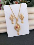 Spiral Drop Ruby Pendant Set
