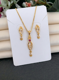 Leaf Shape Heart Pendant Set