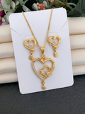 Double Heart AD Pendant Set