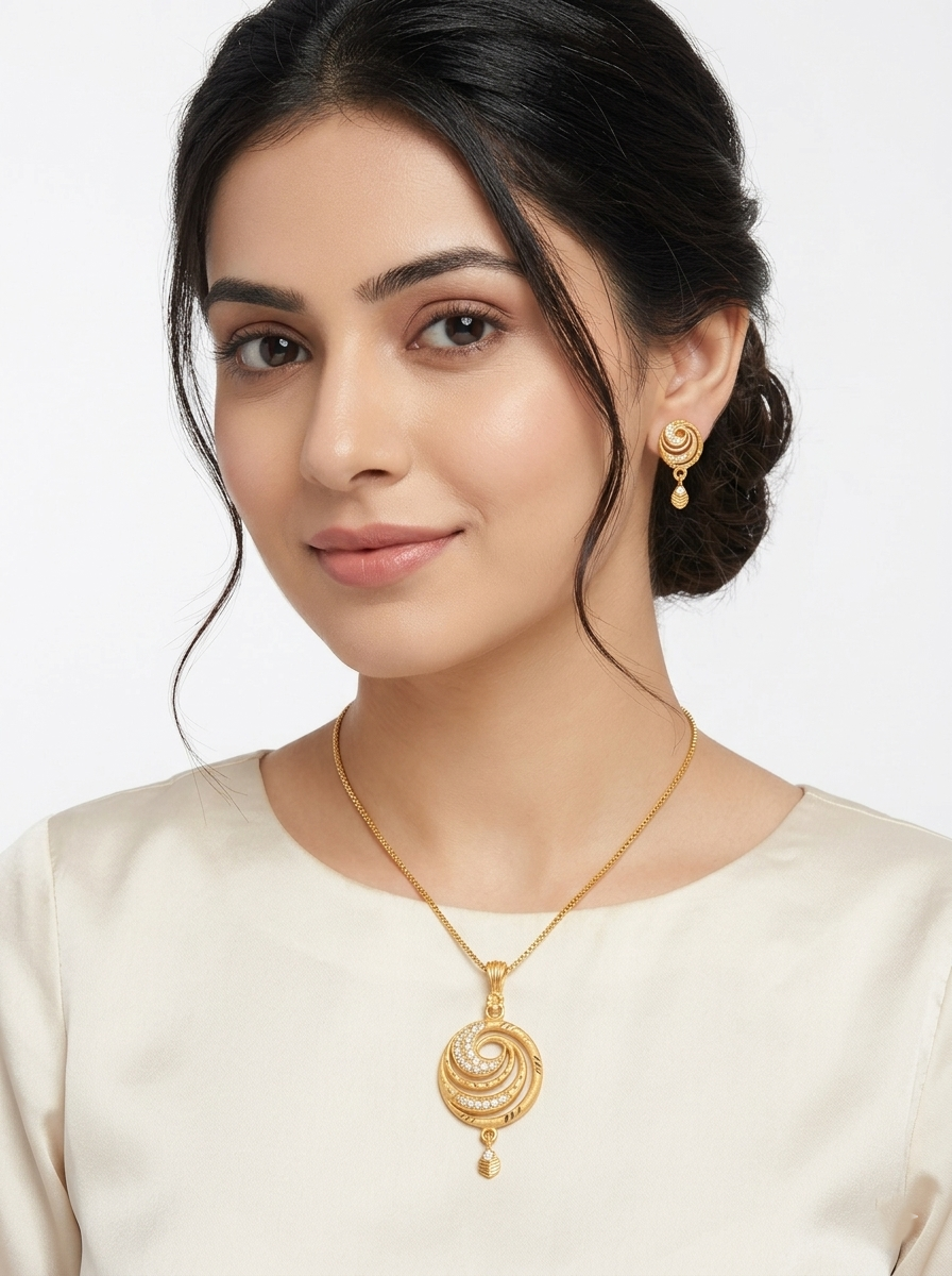 Spiral Round AD Pendant Set
