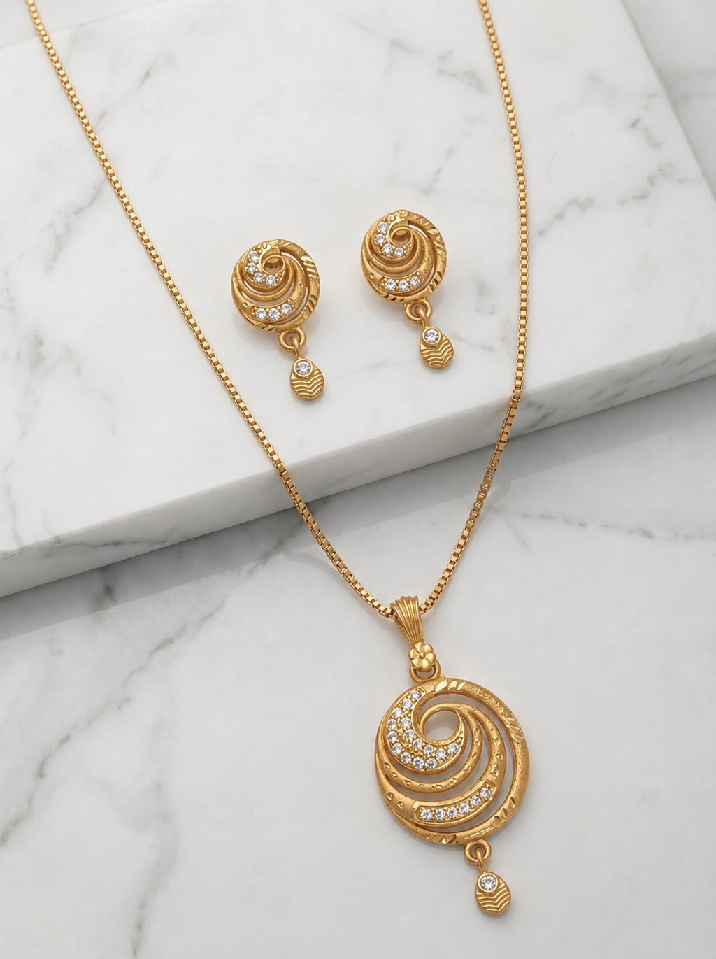Spiral Round AD Pendant Set