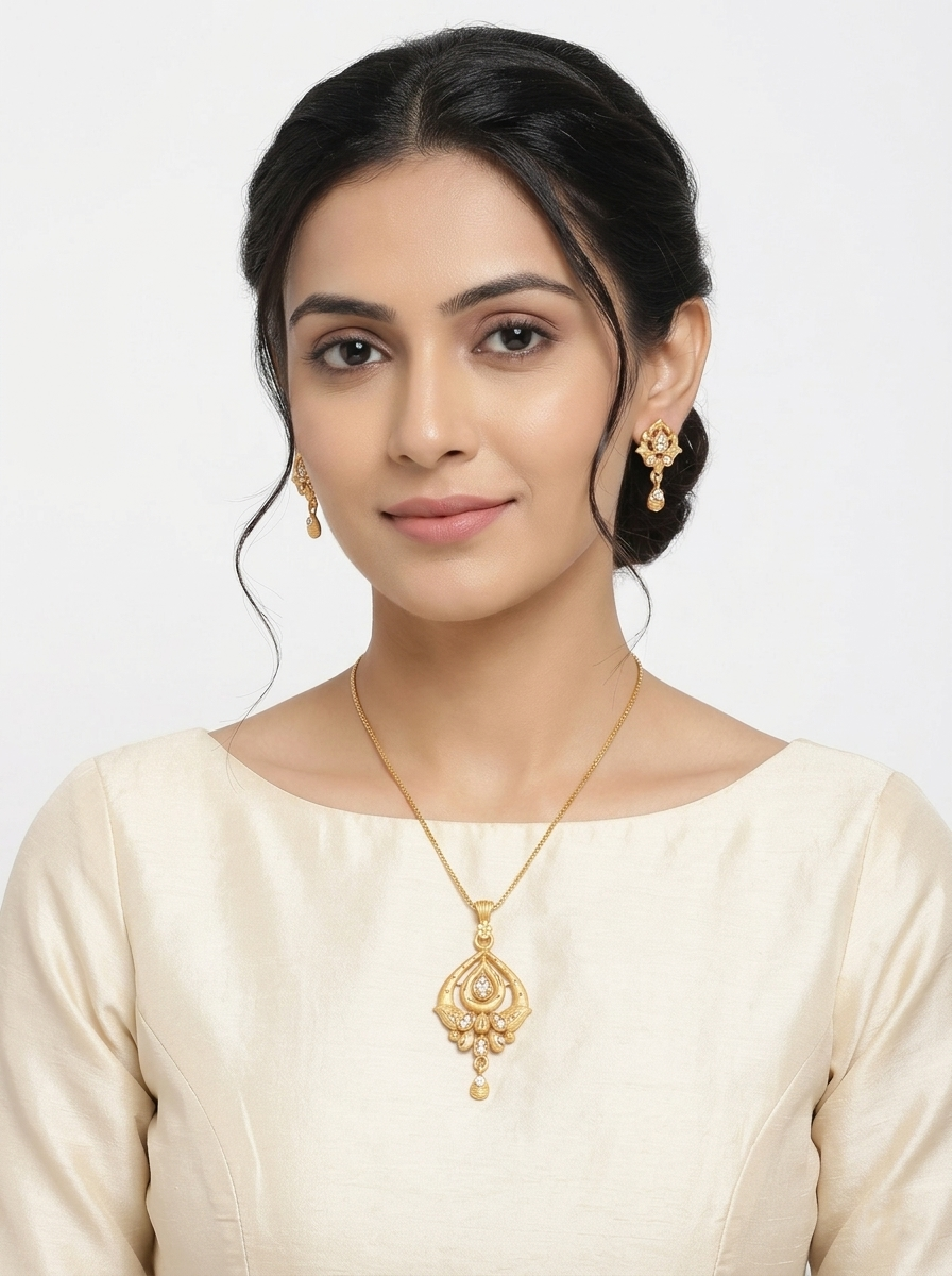 Teardrop Floral AD Pendant Set